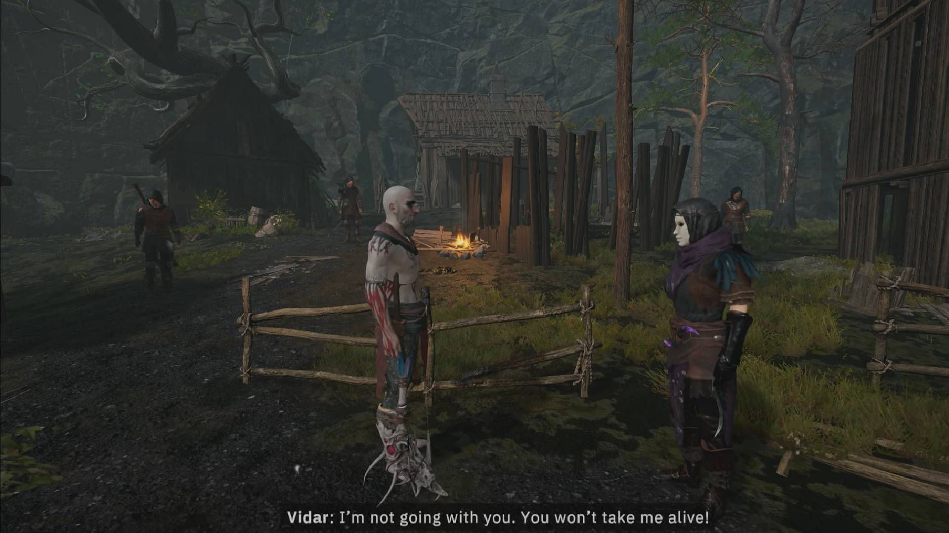 A picture of a conversation between the Crows and Vidar (Image via Awaken Realms || YouTube@Jason's Video Games Source)